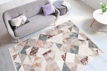 Lade das Bild in den Galerie-Viewer, Stilvoller Teppich mit Vintage-Charakter Fransenteppich, dezente Farben, Vintage - Design