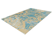 Lade das Bild in den Galerie-Viewer, Satin 8061 Creme / Türkis 170cm x 240cm
